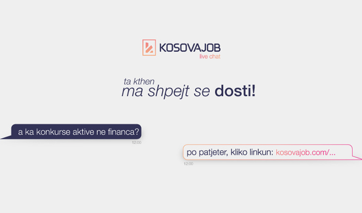 KosovaJob ofron mbështetje për vizitorët e saj nëpërmjet Live Chat