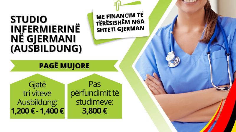 Studio infermierinë (Ausbildung) në Gjermani- Fito pagë mujore gjatë studimeve